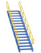 Vestil STAIR-108 Steel 15 Step Modular Style Stairway Top Step 108 in. 1,000 lb. Capacity Blue / Yellow