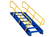 Vestil STAIR-48 Steel 7 Step Modular Style Stairway Top Step 48 in. 1,000 lb. Capacity Blue / Yellow