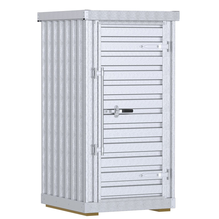 Vestil STOR-44-G-W-1RH Galvanized Steel Storage Building 4 ft. x 4 ft. Wide Door 1,200 lb. Capacity Gray