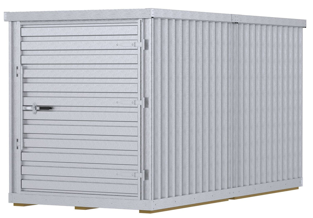 Vestil STOR-612-G-W-1RH-WD Galvanized Steel Storage Building 6 ft. x 12 ft. Silver
