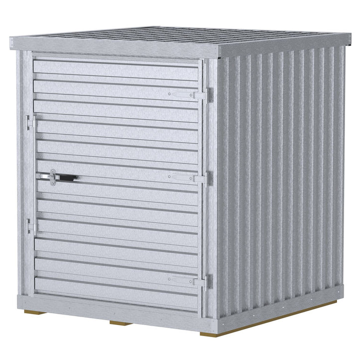 Vestil STOR-66-G-W-1RH-WD Galvanized Steel Storage Building 6 ft. x 6 ft. Silver