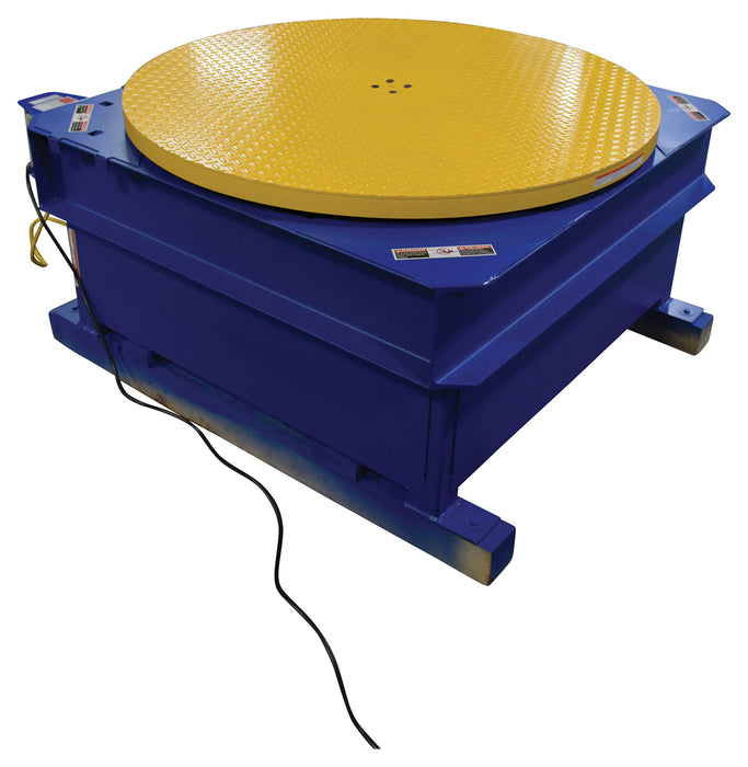 Vestil STPC-CD Steel Chain Driven AC Powered Carousel 4,000 lb. Capacity Blue / Yellow