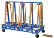 Vestil STR-M-9764-4-CK1 Steel/Wood Slab Transport Rack with Casters 97 in. x 64 in. 4,000 lb. Capacity Blue