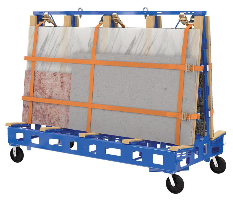 Vestil STR-M-9764-4-CK1 steel/wood slab transport rack with casters - view 2