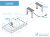 Victory Sunrise ceiling mount range hood dimensions diagram