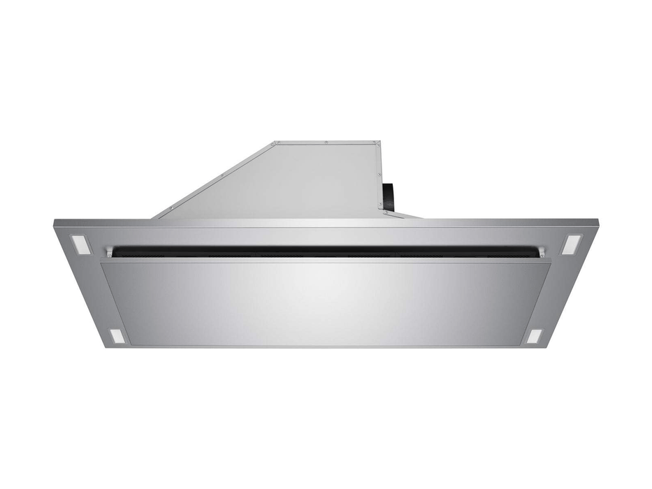 Victory Sunset stainless ceiling hood side profile view