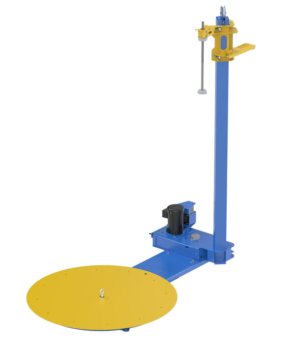 Vestil SWA-50 Steel Semi-Automatic Stretch Wrap Machine 50 in. Turntable Diameter 4,000 lb. Capacity Blue / Yellow