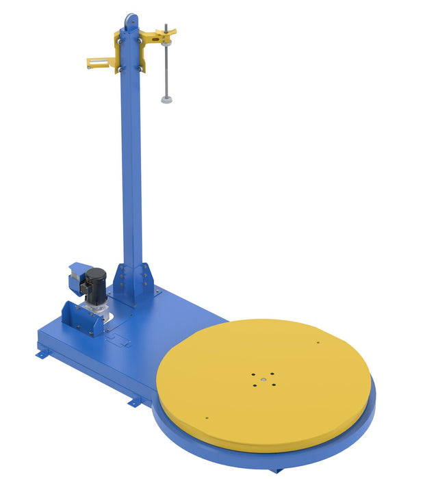 Vestil SWA-60 Steel Semi-Automatic Stretch Wrap Machine 60 in. Turntable Diameter 5,000 lb. Capacity Blue / Yellow