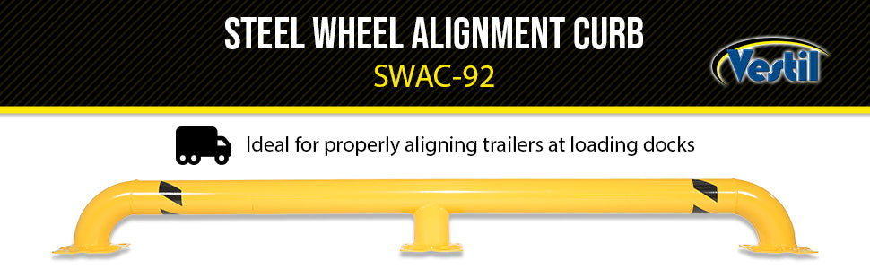 Vestil SWAC-92 steel wheel alignment curb feature overview 3