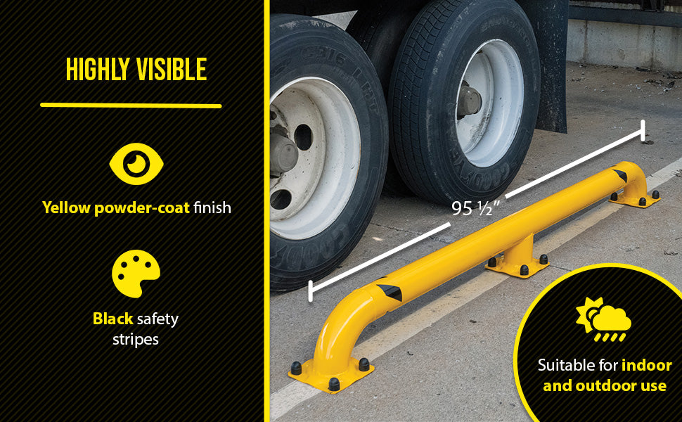 Vestil SWAC-92 steel wheel alignment curb feature overview 1