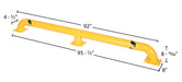 Vestil SWAC-92 steel wheel alignment curb dimensions diagram