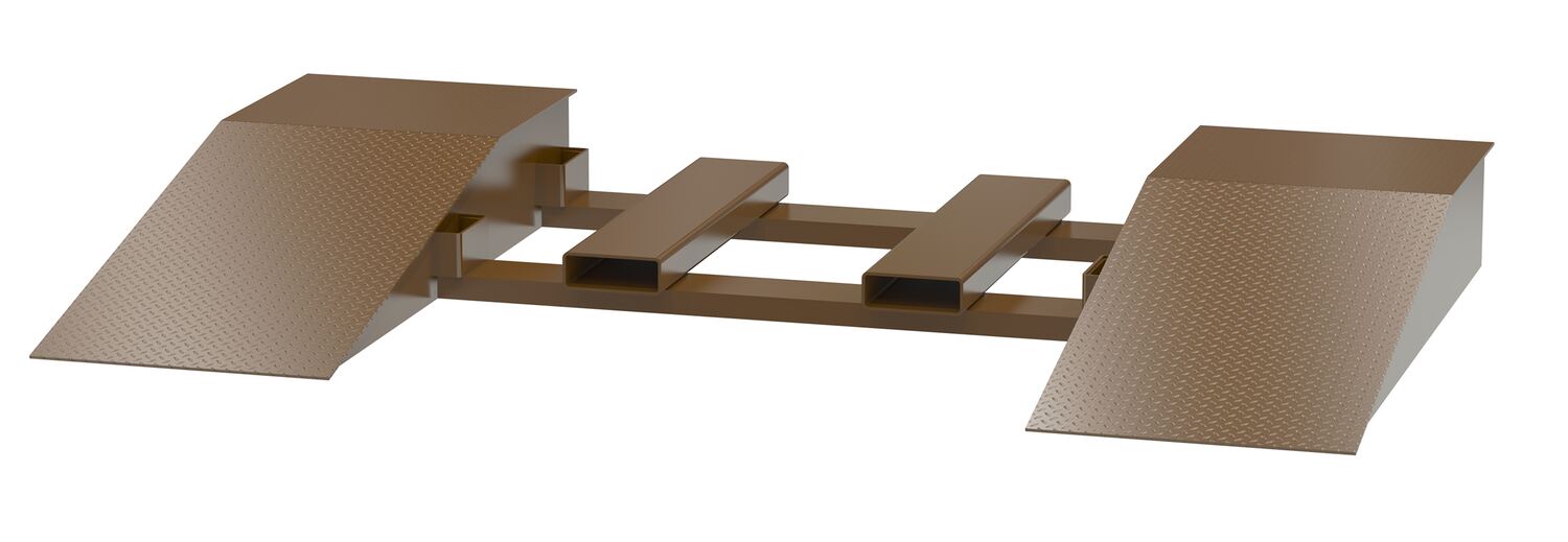 Vestil SWR-CPL-24-10-60 Steel Wheel Risers With Pick-Up Loop 60 in. x 24 in. x 10-1/4 in. 40,000 lb. Capacity Brown