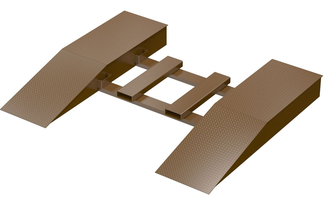 Vestil SWR-CPL-24-10-84 Steel Wheel Risers With Pick-Up Loop 84 in. x 24 in. x 10-1/4 in. 40,000 lb. Capacity Brown