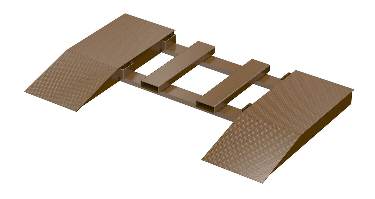 Vestil SWR-CPL-24-6-60 Steel Wheel Risers With Pick-Up Loop 60 in. x 24 in. x 6-1/4 in. 40,000 lb. Capacity Brown