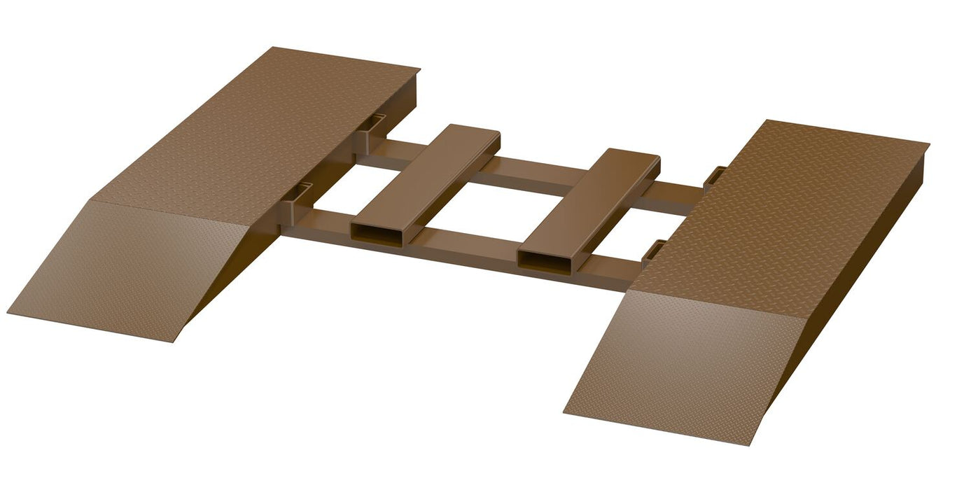 Vestil SWR-CPL-24-6-84 Steel Wheel Risers With Pick-Up Loop 84 in. x 24 in. x 6-1/4 in. 40,000 lb. Capacity Brown