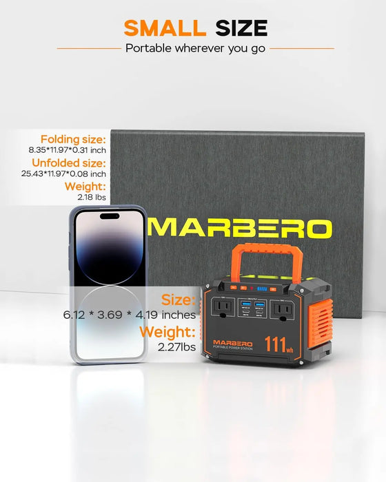 Peak Solar Generator with 30W Panel, 111Wh Portable Power Station for Camping, Travel & Emergency