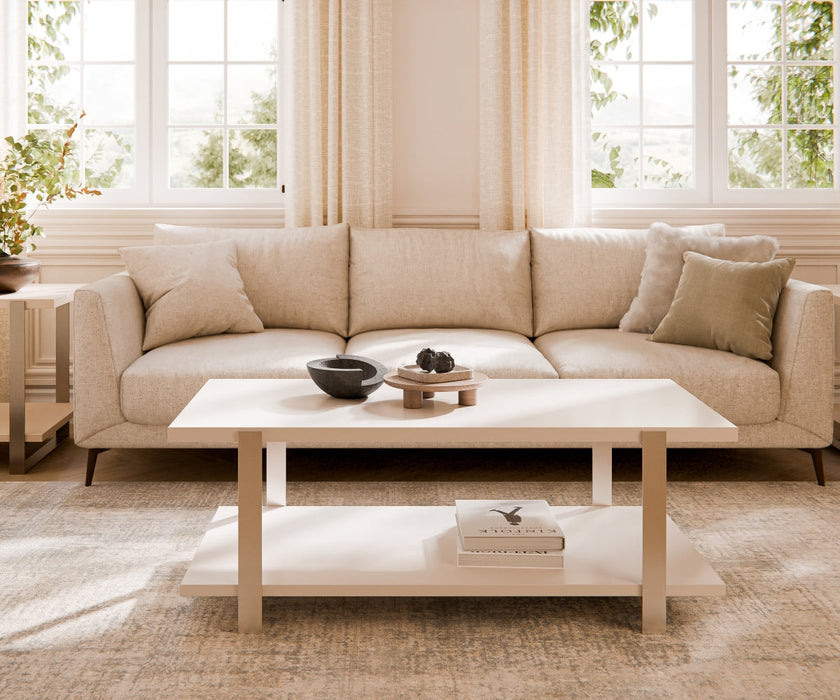 Barkman Furniture Saratoga End Table - Steel Accent Base Living Room Furniture - Side View