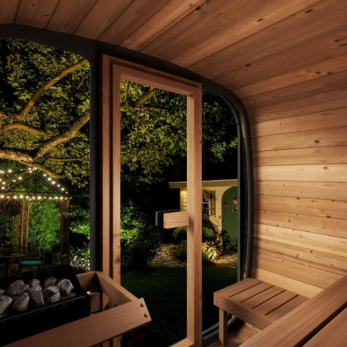 Green Vista Living SaunaLife Model CL5G Cube-Series Outdoor Sauna | 4 Persons - Installation View
