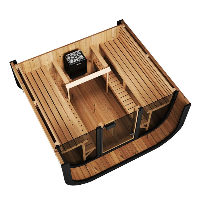 Green Vista Living SaunaLife Model CL7G Cube-Series Outdoor Sauna | 6 Persons - Close-Up