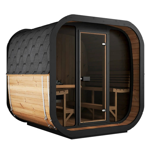Green Vista Living SaunaLife Model CL7G Cube-Series Outdoor Sauna | 6 Persons - Side View