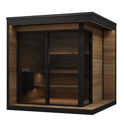 Green Vista Living SaunaLife Model GL6 Outdoor Sauna Kit | 6 Persons - Side View