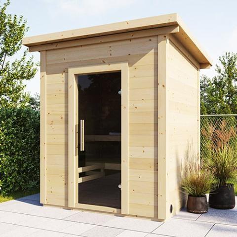 Green Vista Living SaunaLife Model G2 Outdoor Home Sauna Kit | 4 Persons - Side View