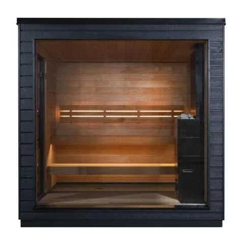 Green Vista Living SaunaLife Model G6 Pre-Assembled Outdoor Home Sauna | 5 Persons - Detail View