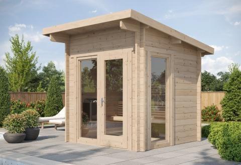 Green Vista Living SaunaLife Model G4 Outdoor Home Sauna Kit | 6 Persons - Side View