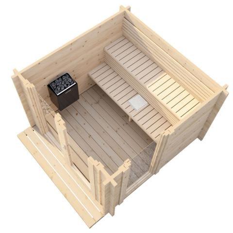 Green Vista Living SaunaLife Model G4 Outdoor Home Sauna Kit | 6 Persons - Lifestyle View