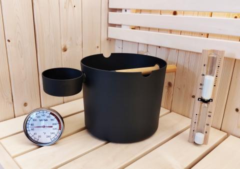 Green Vista Living SaunaLife Bucket and Ladle Package 2 Sauna Accessories