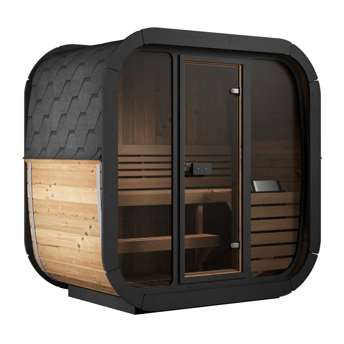 Green Vista Living SaunaLife Model CL4G Cube-Series Outdoor Sauna | 3 Persons - Side View