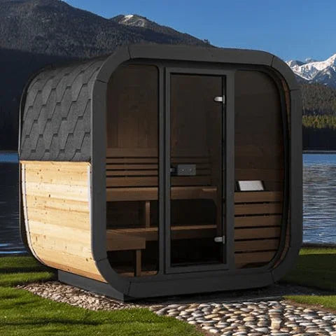 Green Vista Living SaunaLife Model CL5G Cube-Series Outdoor Sauna | 4 Persons