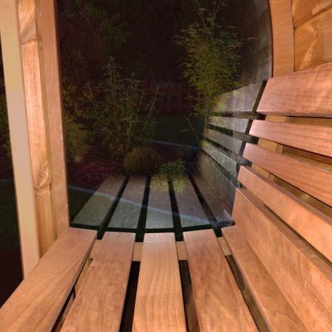 Green Vista Living SaunaLife Model E7G Barrel Sauna Glass Front | 4 Persons - Detail View