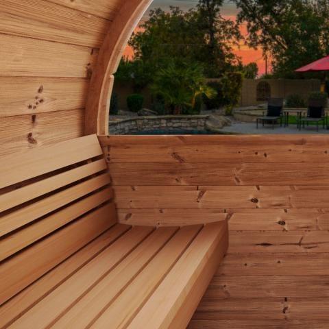Green Vista Living SaunaLife Model E7W Barrel Sauna - Window | 4 Persons - Detail View