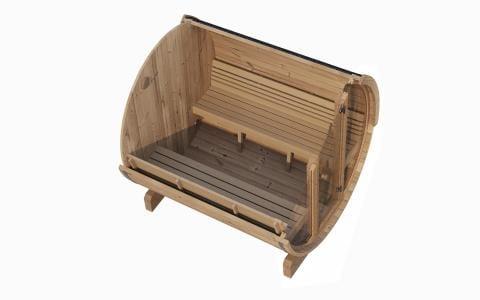 Green Vista Living SaunaLife Model E8G Sauna Barrel Glass Front | 6 Persons - Detail View