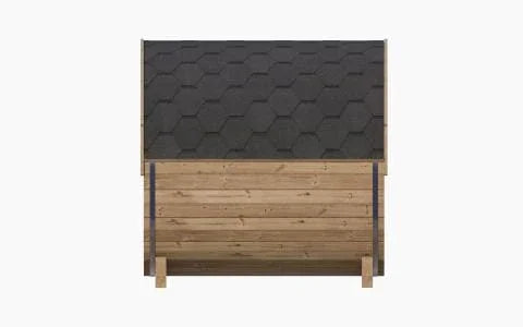 Green Vista Living SaunaLife Model E8W Sauna Barrel-Window | 6 Persons - Installation View