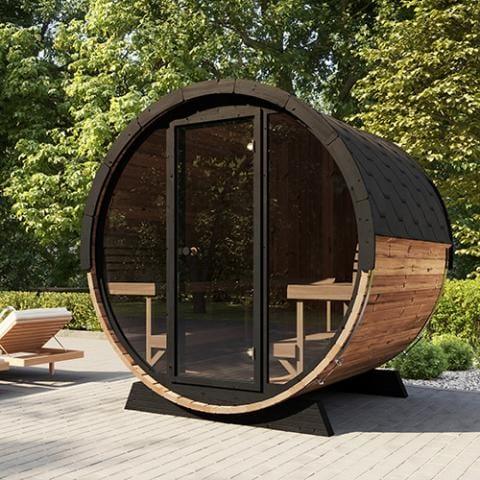 Green Vista Living SaunaLife Model EE8G Barrel Sauna Barrel | 6 Persons