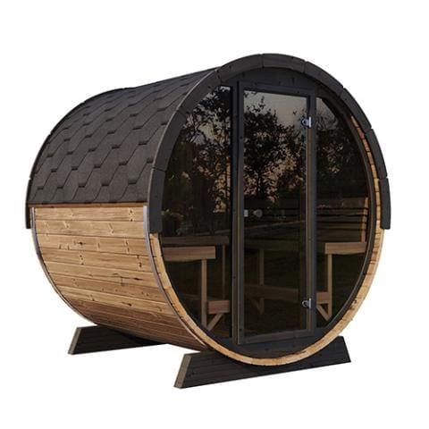 Green Vista Living SaunaLife Model EE8G Barrel Sauna Barrel | 6 Persons - Side View