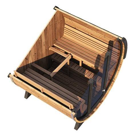 Green Vista Living SaunaLife Model EE8G Barrel Sauna Barrel | 6 Persons - Lifestyle View