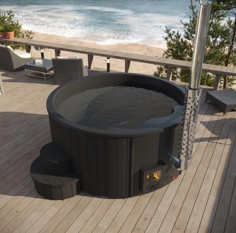 Green Vista Living SaunaLife Model S4B Wood-Fired Hot Tub - Detail View