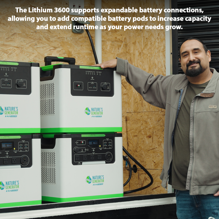 Nature's Generator Lithium 3600 Solar Generator and Transfer Switch