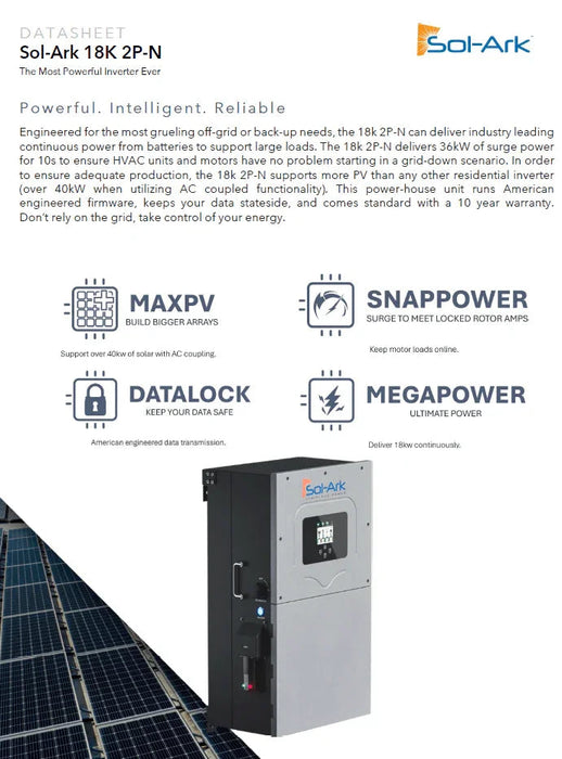 Green Vista Living Sol-Ark 18K Hybrid Solar Inverter 18K-2P-N All in One - Lifestyle View