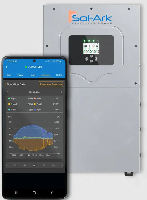 Green Vista Living Sol-Ark 18K Hybrid Solar Inverter 18K-2P-N All in One - Detail View