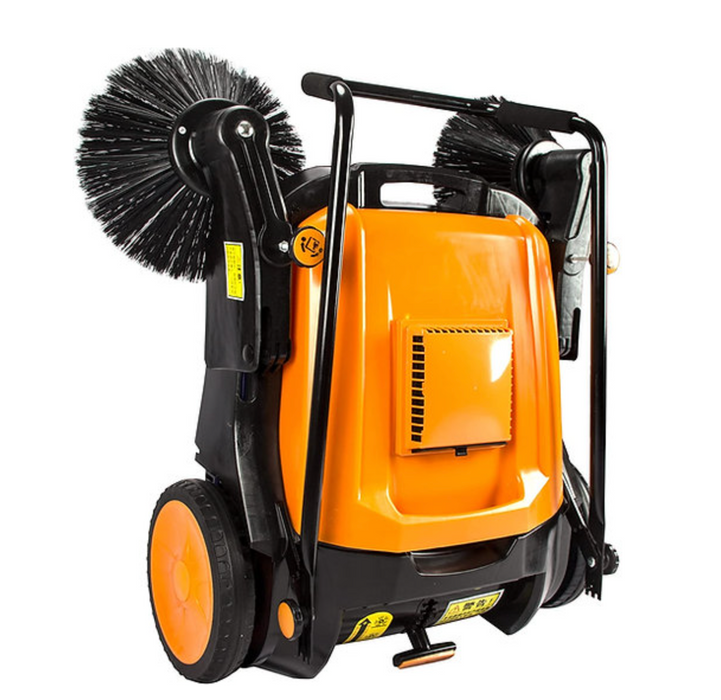SANITMAX RT980S 38" Manual Push Powered Floor Sweeper, 38,000 sqft/h, Triple Brushes, Air filter For Dust Control - Close-Up