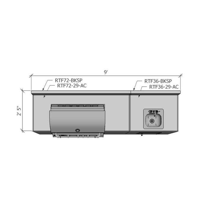 Chicago Brick Oven - DIY Itasca Kitchen - 9’ Straight Kitchen with XL Grill and Bar