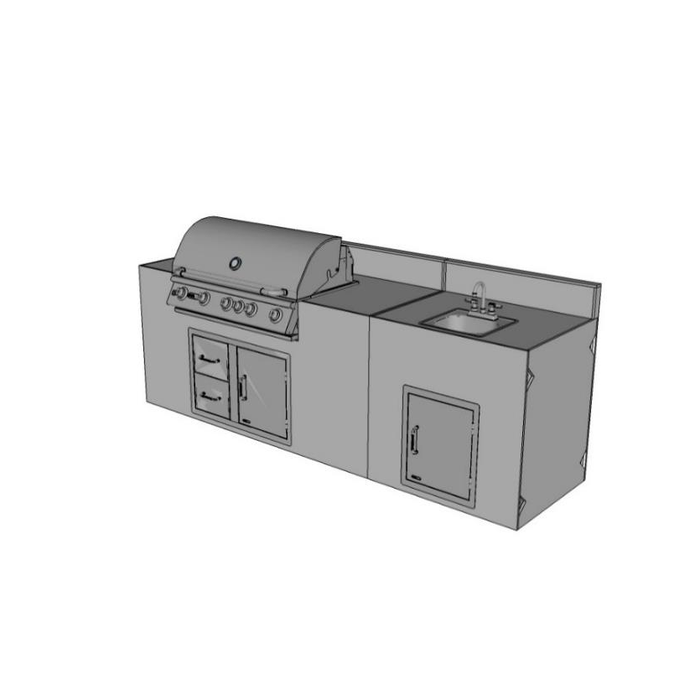 Chicago Brick Oven - DIY Itasca Kitchen - 9’ Straight Kitchen with XL Grill and Bar