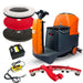 SUNMAX RT70+ Industrial Ride-On Floor Scrubber, 22" Brush Cleaning Path, Lithium Battery
