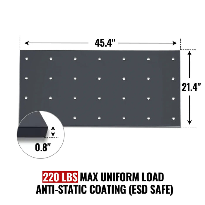 ( 1 Pack / 1 Pcs ) Shelf with 5 Pcs Clips, 1430L Cabinet, Black (for S — angle view