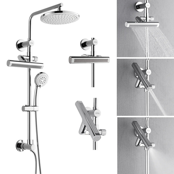 Forno Acqua Fall 9-Inch Overhead Rainfall Shower with 1.8 GPM Flow Rate, Handlheld, Body Jets in Polished Stainless Steel (SCW1CP-S8)