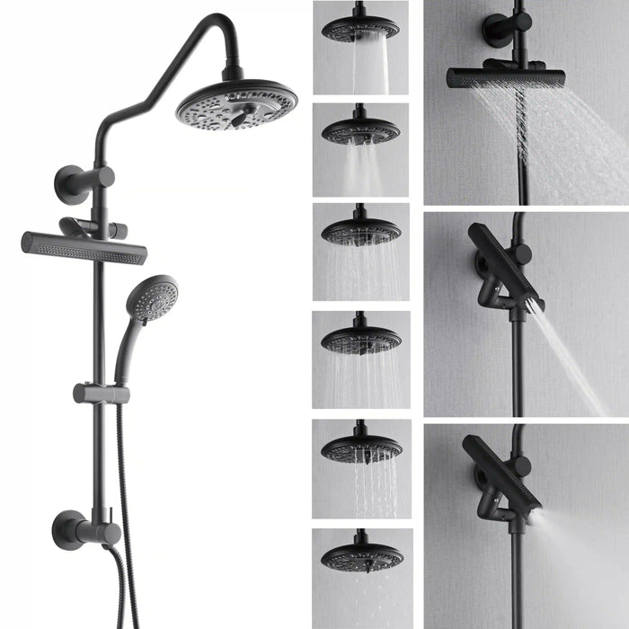 Forno Acqua Fall 8-Inch Overhead Rainfall Shower with 1.8 GPM Flow Rate, Handheld, 7 Way... Kitchen Appliance - View 11